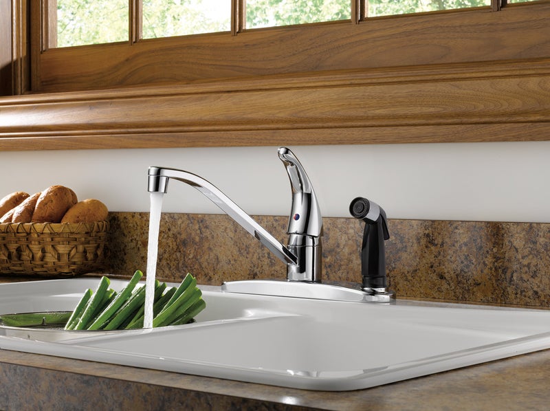 Peerless Single-Handle Kitchen Sink Faucet with Integrated Side Sprayer, Chrome P114LF - Image 2